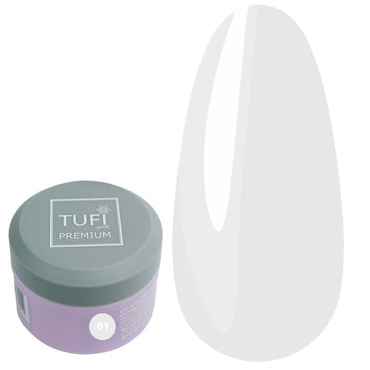 UV Gel für Verlängerung TUFI profi PREMIUM Builder Gel 01 Milky 15 g (0226508)