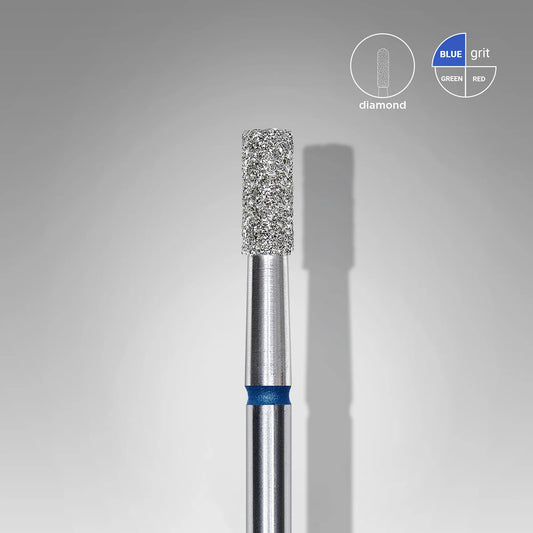 Staleks Diamant-Fräser, „Zylinder“, Blau, Kopfdurchmesser 2,5 mm, Arbeitsteil 6 mm
