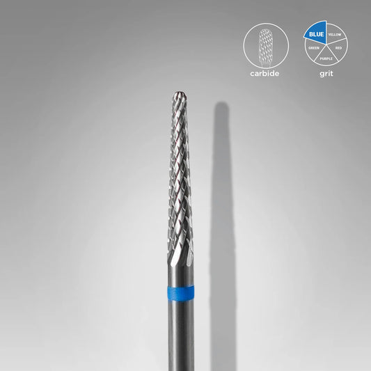 Staleks Hartmetall-Fräser, „Kegel“, Blau, Kopfdurchmesser 2,3 mm / Arbeitsteil 14 mm