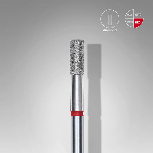 Staleks Diamant-Fräser, „Zylinder“, Rot, Kopfdurchmesser 2,5 mm, Arbeitsteil 6 mm