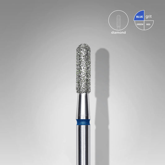 Staleks Diamant-Fräser, Abgerundeter „Zylinder“, Blau, Kopfdurchmesser 2,3 mm, Arbeitsteil 8 mm