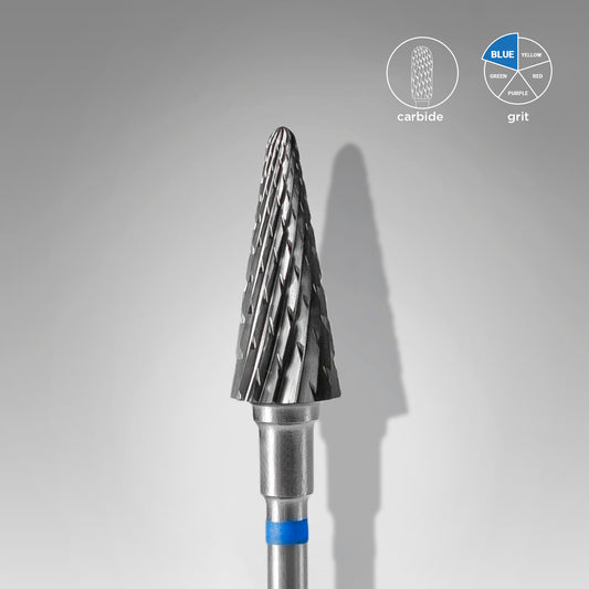 Staleks Hartmetall-Fräser, „Kegel“, Blau, Kopfdurchmesser 6 mm / Arbeitsteil 14 mm