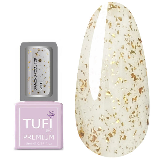 Top TUFI profi PREMIUM Diamond Potal Top mit Soft-Foil und Schimmer Gold 8 ml (0125764)