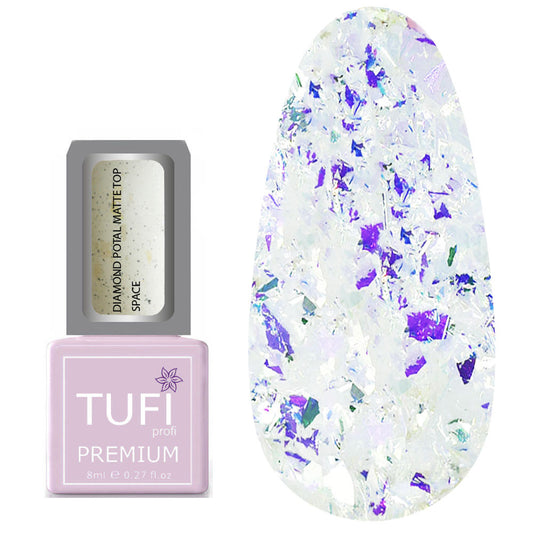 Top TUFI profi PREMIUM Diamond Potal Top Matte mit Soft-Foil und Schimmer Weltraum 8 ml (0125770)