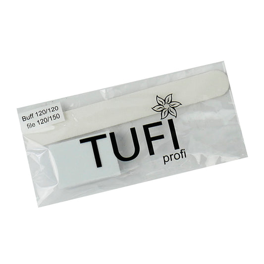 Nagelfeile-Set TUFI profi PREMIUM Feile 120/150 und Buffer 120/120 weiß (0102944)