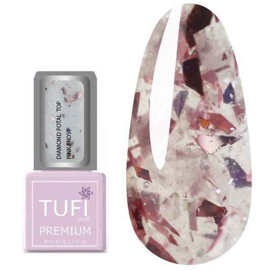 Top TUFI profi PREMIUM Diamond Potal Top mit Soft-Foil und Schimmer rosa Frost 8 ml (0227052)
