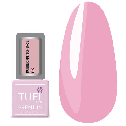 Gummibase TUFI profi PREMIUM Rubber French Base 008 rosa Sonnenuntergang Milch 8 ml (0123393)