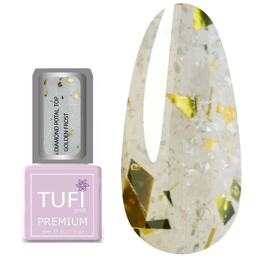Top TUFI profi PREMIUM Diamond Potal Top mit Soft-Foil und Schimmer goldener Frost 8 ml (0227051)